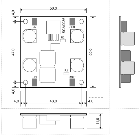 Габаритный чертеж SCV0036-12V