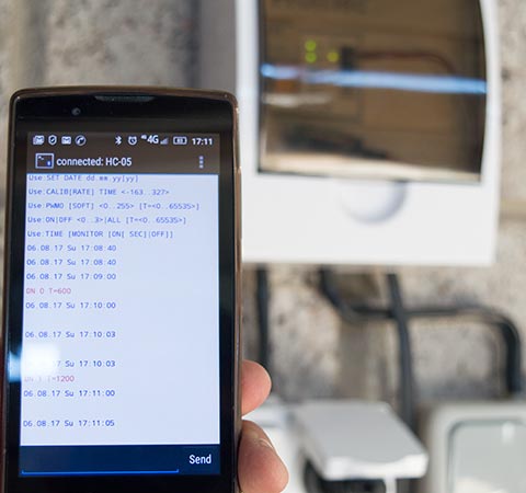 Выполнение команд на таймере scron с мобильного устройства по Bluetooth