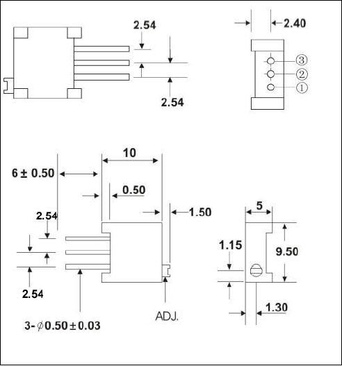 Габаритный чертеж 3296W