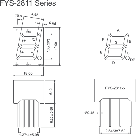 Габаритный чертеж FYS-2811BS-21