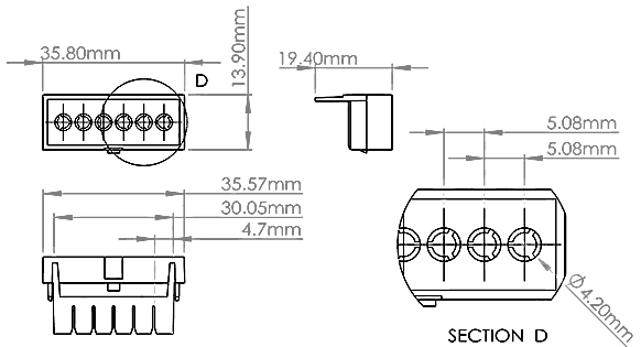 Габаритные размеры заглушек D2MG