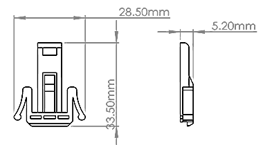 Габаритные размеры клипсы D2MG