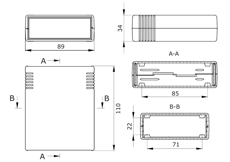 Габаритный чертеж корпуса
