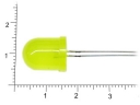 FYL-10003YD, Светодиод желтый, матовый, 10мм, 590nm, 40mcd, 60гр