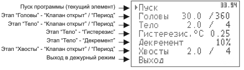 Редактирование параметров программы.