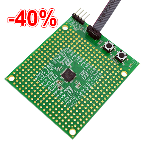 Скидка 40 процентов на отладочную плату Evolution light SAM с контроллером Atmel SAMD20G16
