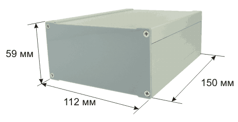 Габаритные размеры PCBBOX-112x59x150-GY	