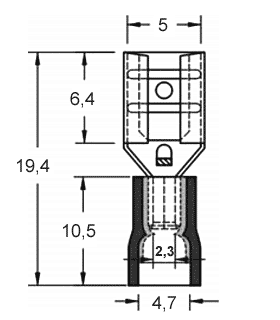 Размеры клеммы FDD2-187(5)