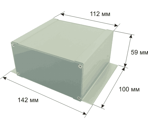 Габаритные размеры PCBBOX-F112x59x100 Габаритные размеры PCBBOX-F112x59x100