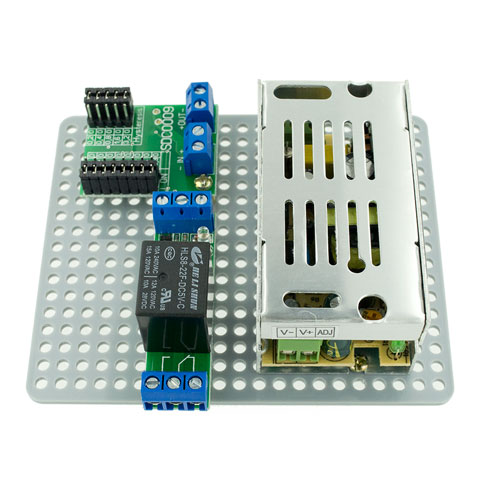 Пример монтажа на монтажную перегородку 108x90 для корпуса PCBBOX-112x59