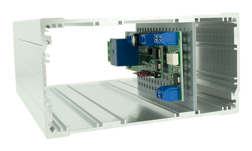 Пример монтажа на монтажную перегородку 53x90 в корпусе PCBBOX-112x59