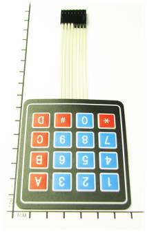 Клавиатура пленочная, матричная 4х4. на самоклейке.