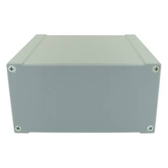 Корпус приборный алюминиевый анодированный серый PCBBOX-112x59x100-GY, вид спереди