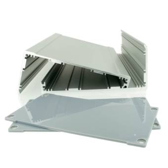 Корпус приборный алюминиевый анодированный серый PCBBOX-112x59x200-GY, разобранный