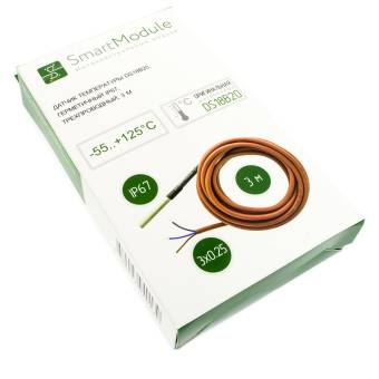 Герметичный датчик температуры DS18B20, IP67, трехпроводный, 3 м