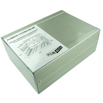 Корпус приборный алюминиевый анодированный серебристый PCBBOX-112x59x150-SR