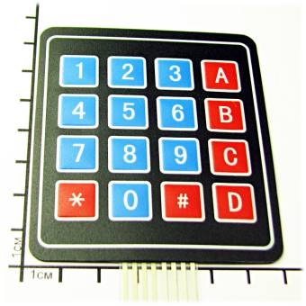 Клавиатура пленочная, матричная 4х4. на самоклейке.